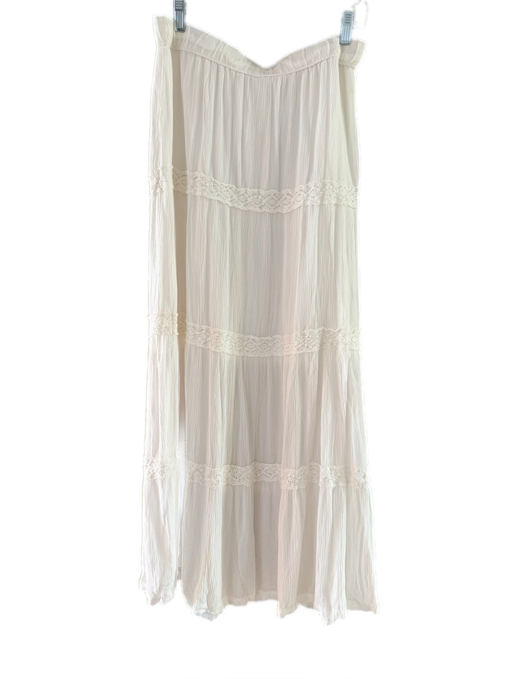 Boho Peasant Maxi Skirt Ivory - Picture 7 of 10